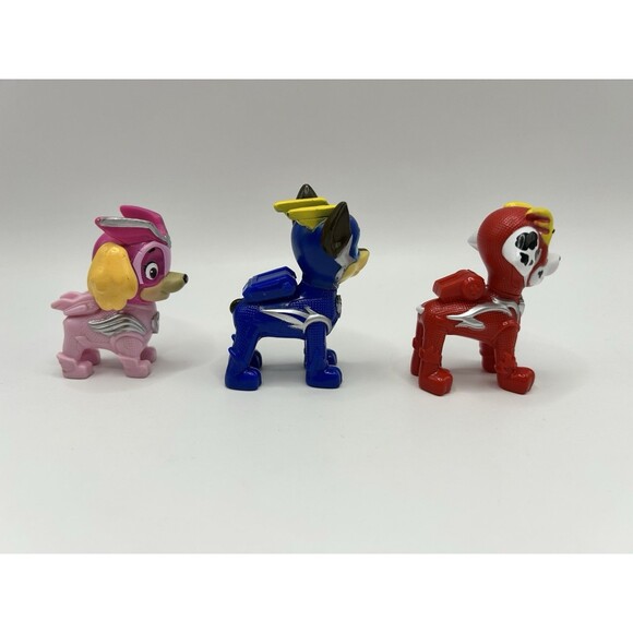 PAW PATROL Mighty Pups Skye, Chase, Marshall 2.5” Figure Lot Of 3 - Picture 6 of 7
